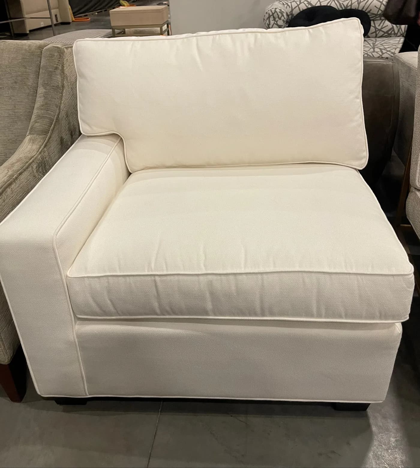 Mitchell Gold + Bob Williams Alex Left Armchair with Sunbrella Performance Basket Weave — full lot photo