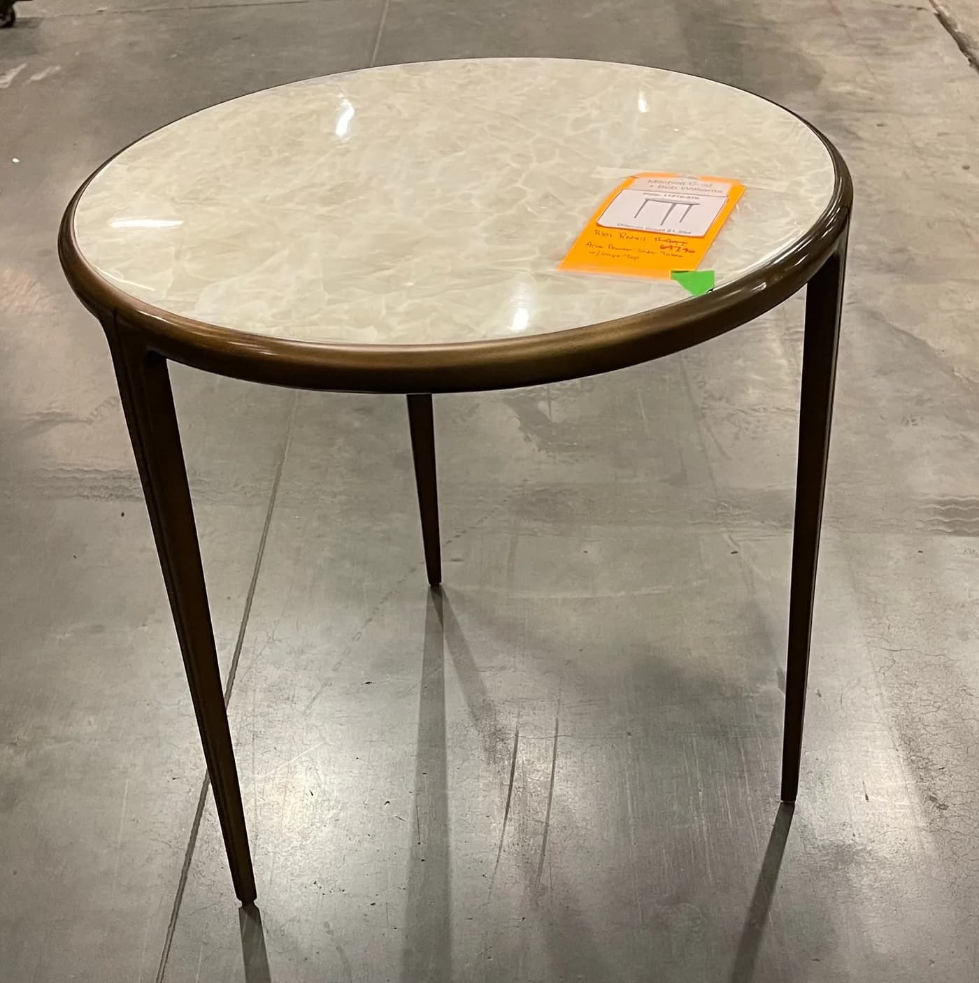 Mitchell Gold + Bob Williams Aria Pewter Side Table with Onyx Top — additional view 2