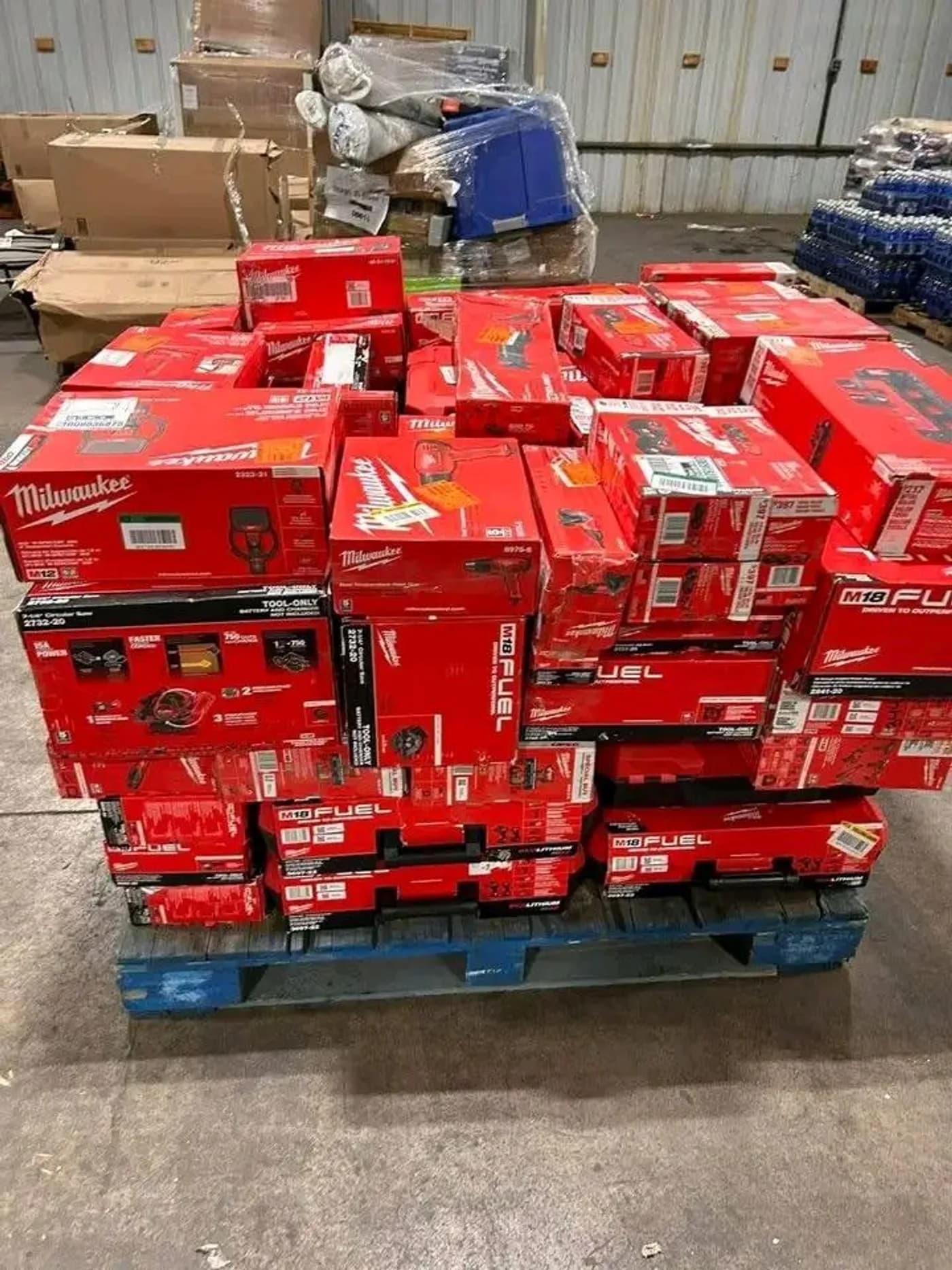 Milwaukee Tools Pallet, 100 Units (Medium Lot) — full lot photo