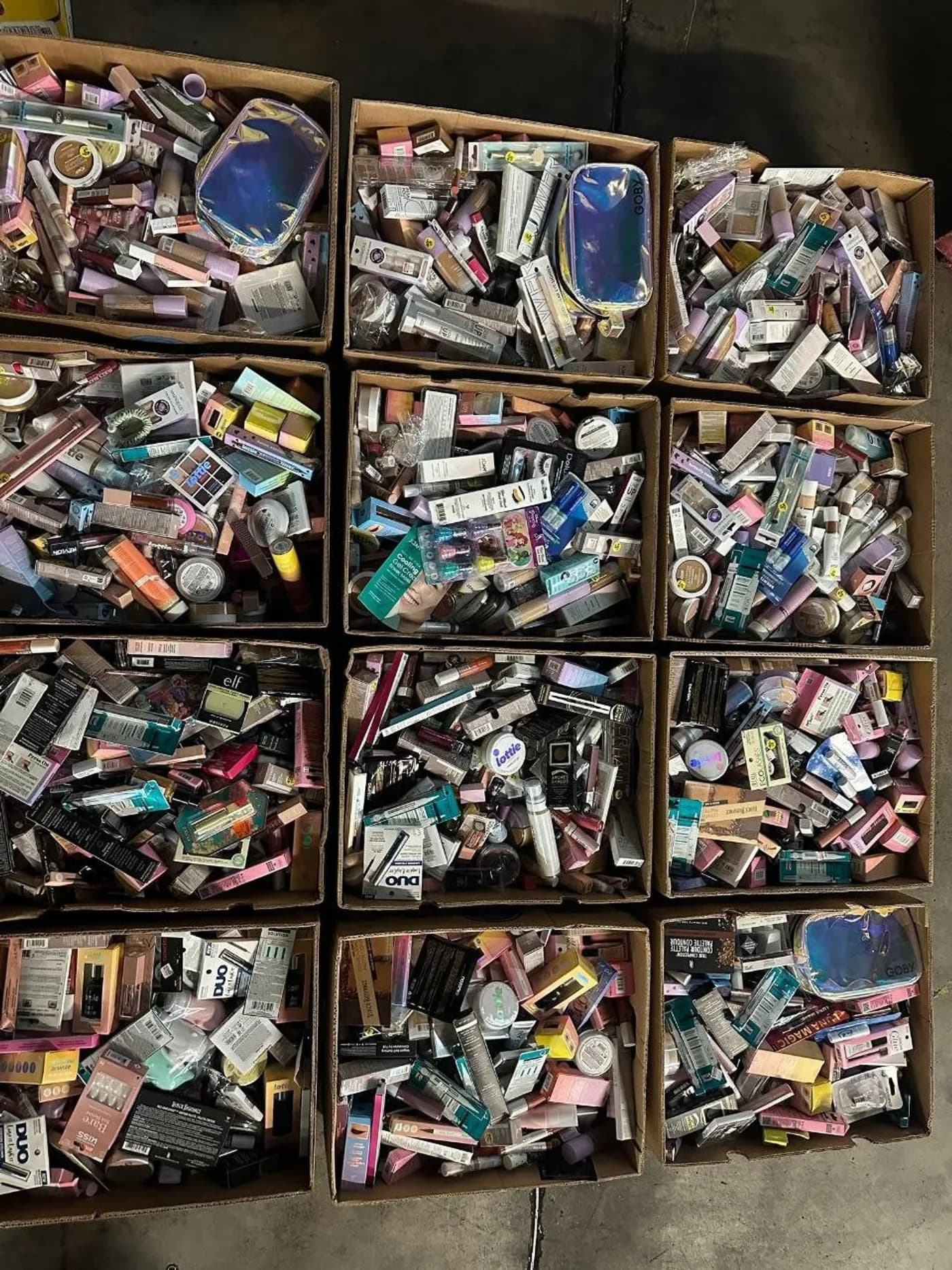 High-End Makeup Liquidation Pallet (200+ Items) — full lot photo