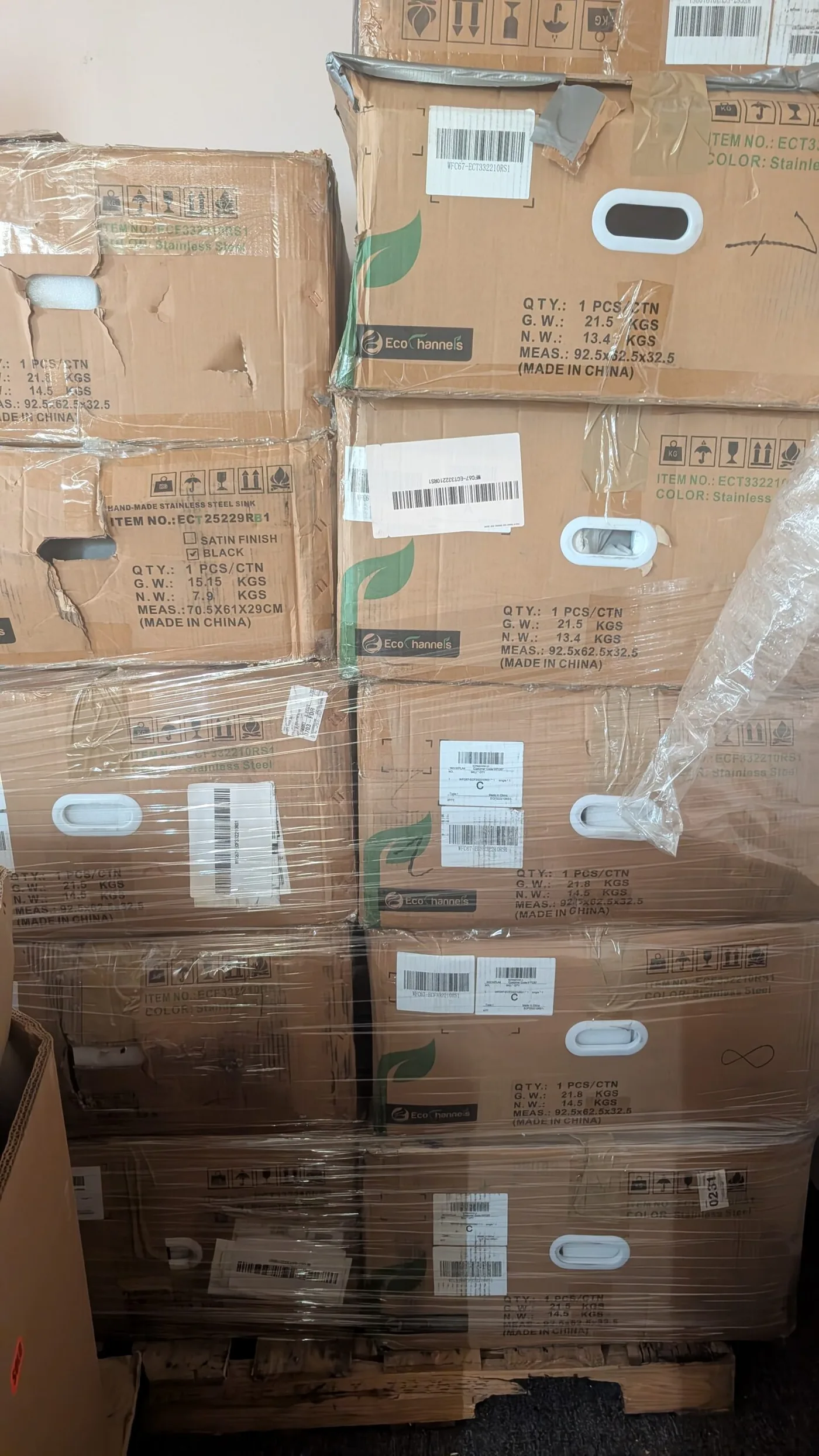 Kitchen Sink Pallet (11 Units) — full lot photo