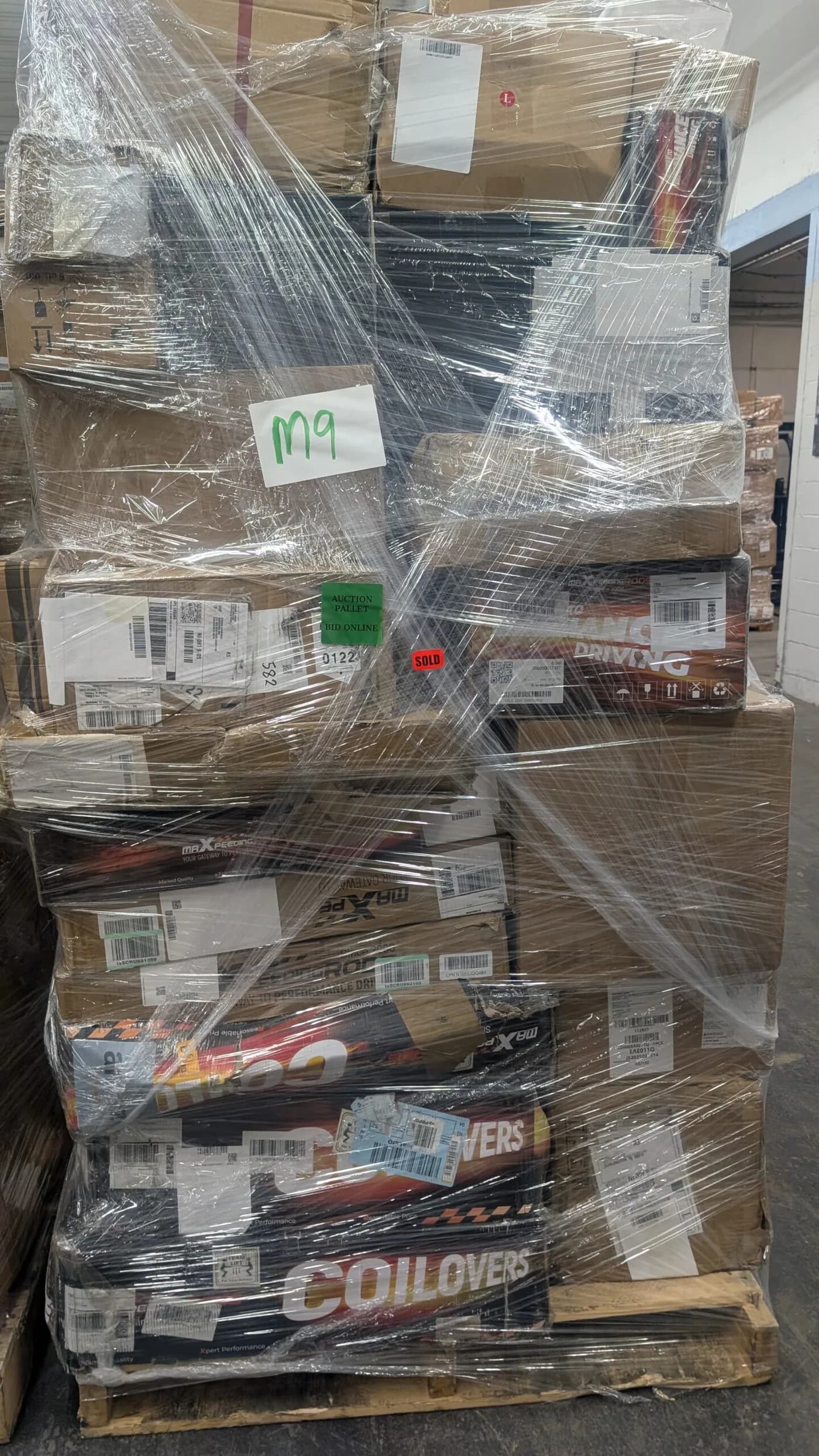 Auto Parts Pallet, Heavy in Car Parts — full lot photo