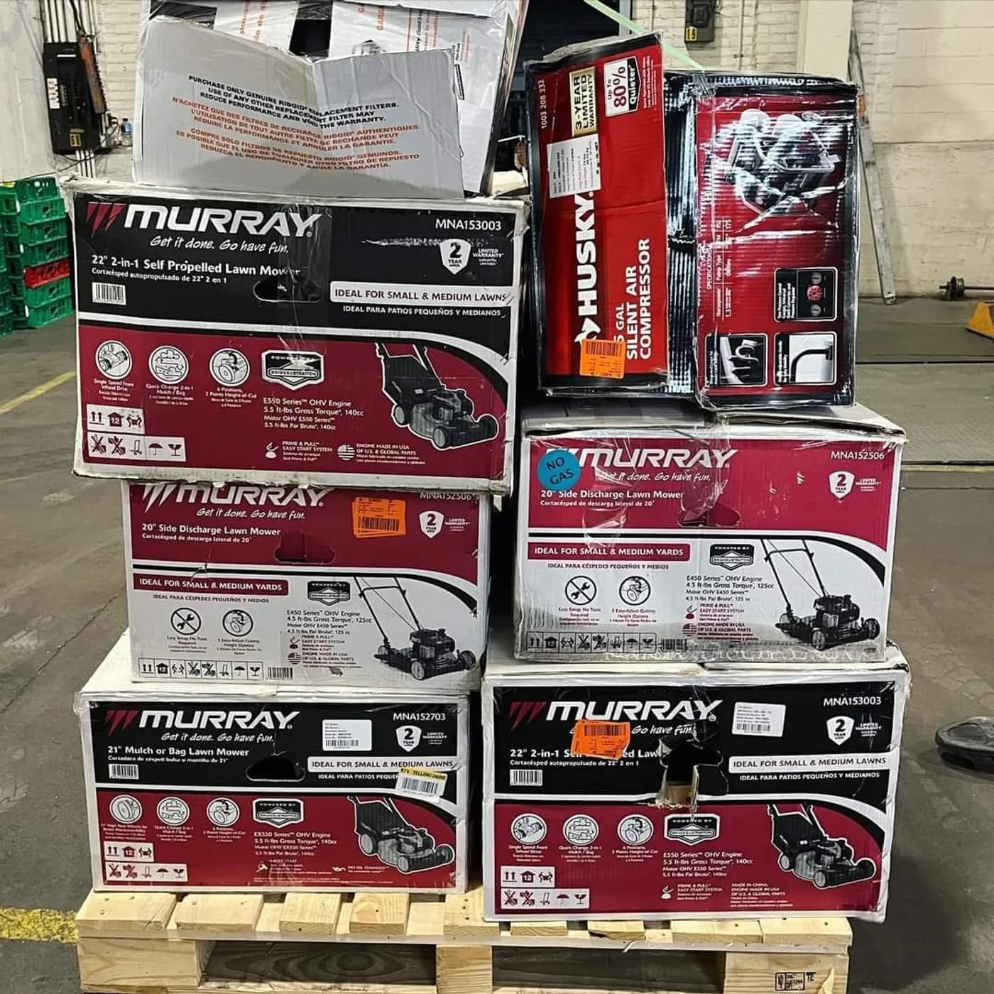 Mixed-Brand Power Tools Pallet — full lot photo